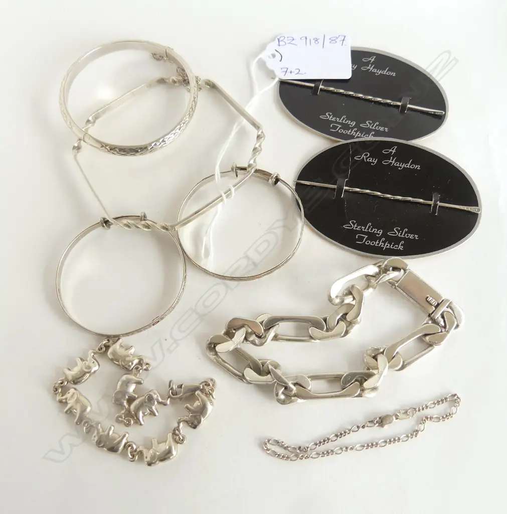 7 ASST. SMALL STG BRACLET & BANGLES 70gms + 2 TOOTHPICKS Image 1++