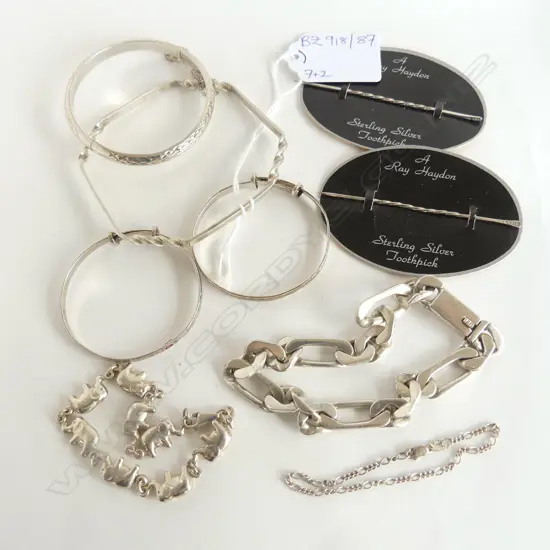 7 ASST. SMALL STG BRACLET & BANGLES 70gms + 2 TOOTHPICKS