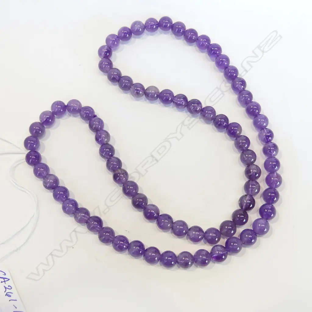 STRING SOFT PURPLE AMETHYST BEADS L.620mm Image 1++
