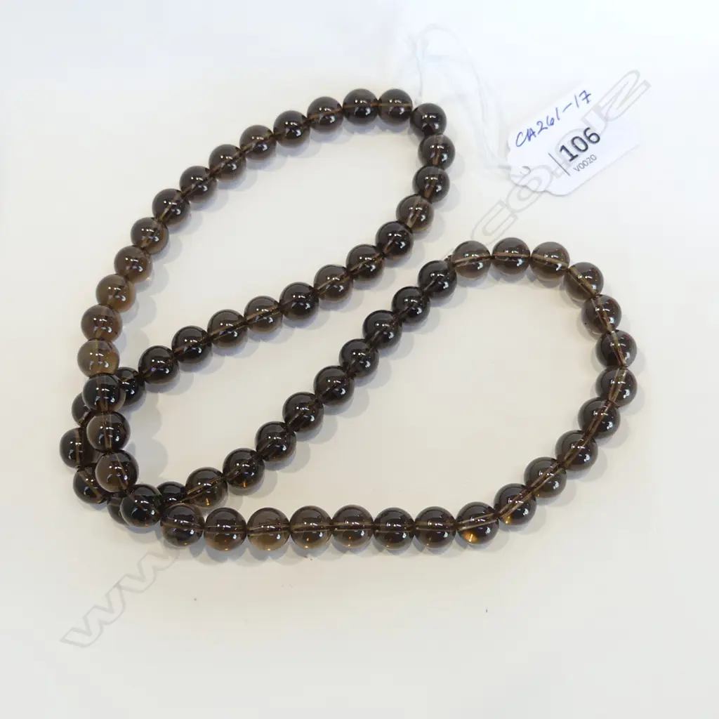STRING SMOKEY QUARTZ BEADS L.620mm Image 1++