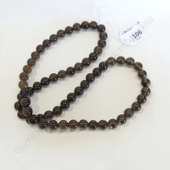 STRING SMOKEY QUARTZ BEADS L.620mm