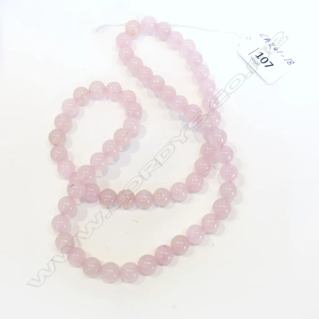 STRING ROSE QUARTZ BEADS L.620mm Image 1++