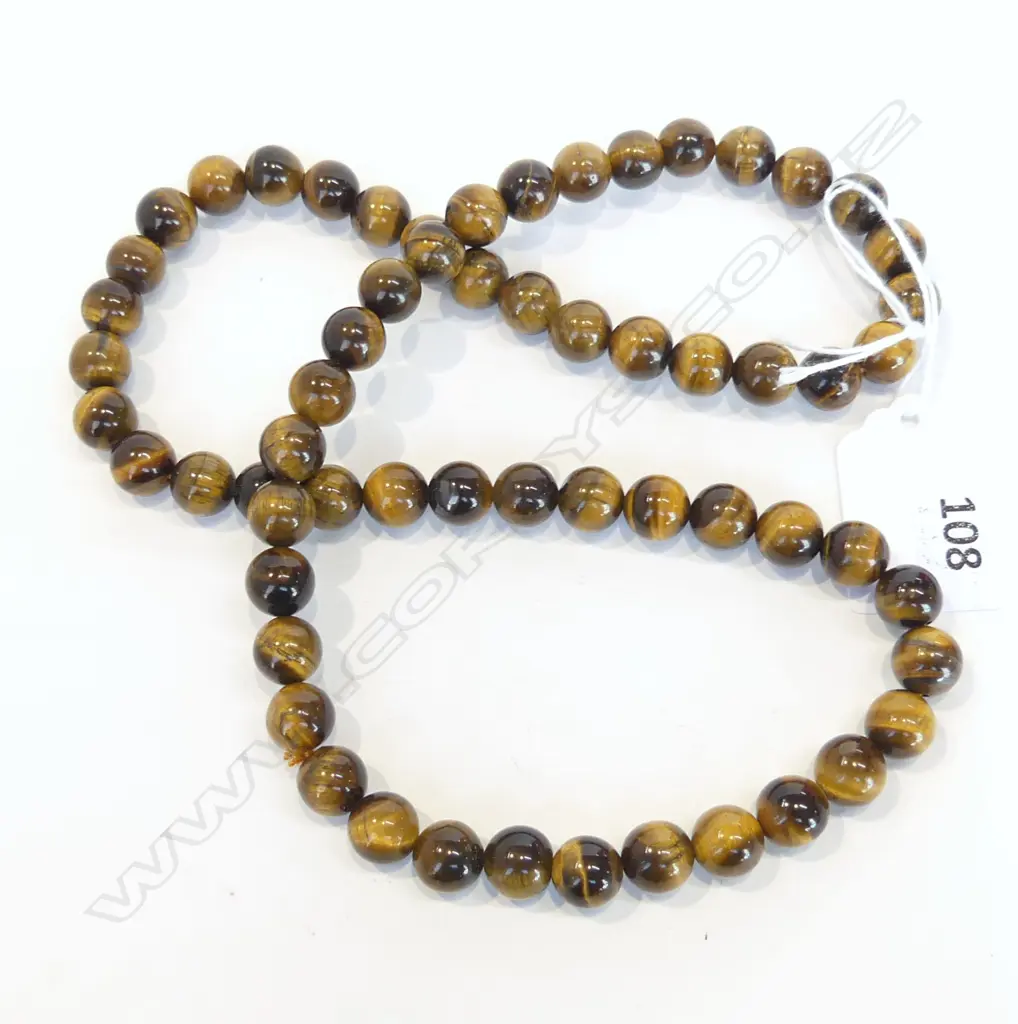 STRING TIGER EYE BEADS L.620mm Image 1++