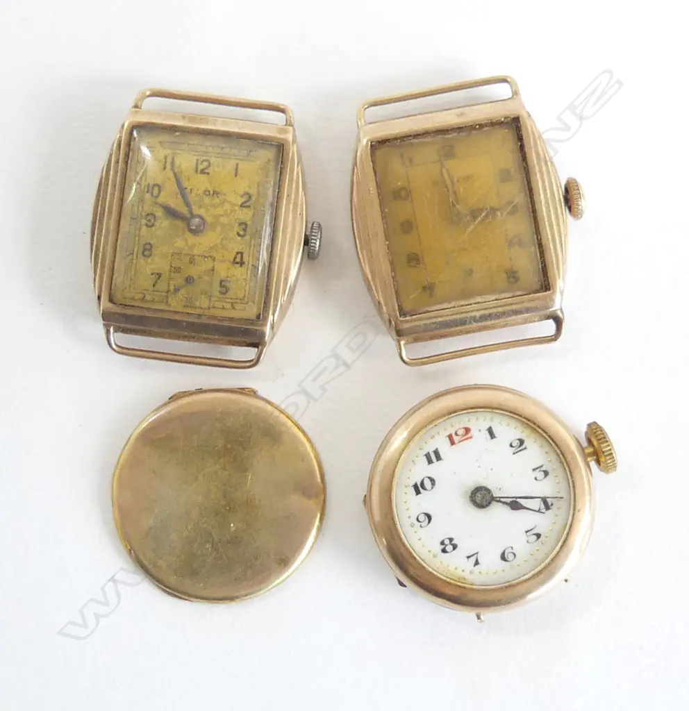2x 9CT LADIES ANTIQUE WATCHES 12.7 GMS CASES ONLY ALSO (1 WITH MOVEMENT 13.9 GMS) Image 1++