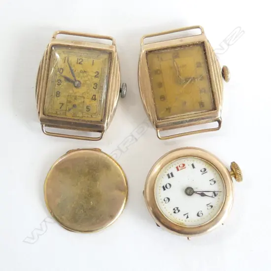 2x 9CT LADIES ANTIQUE WATCHES 12.7 GMS CASES ONLY ALSO (1 WITH MOVEMENT 13.9 GMS)