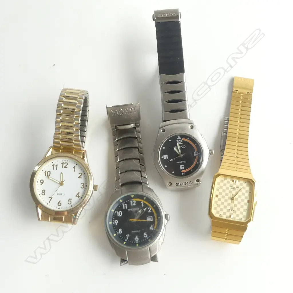 4  GENT'S WRISTWATCHES: Seiko Kinetic + Vagary Etc. Image 1++