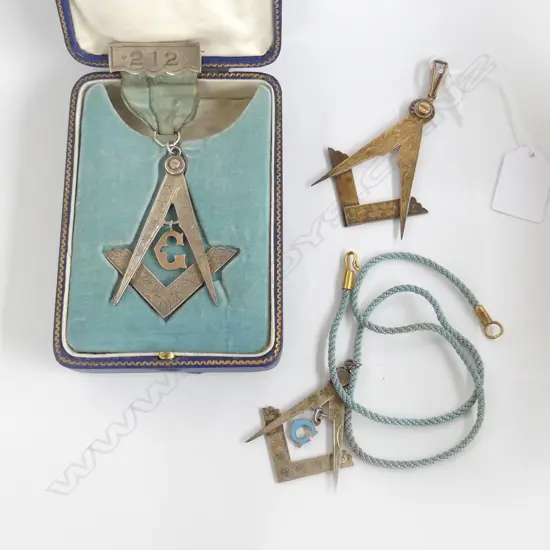 3 MASONIC SILVER MEDALS 72gms