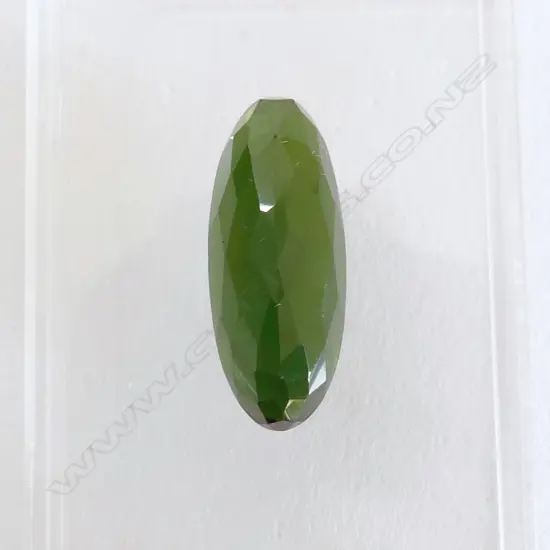 16.5CT TOURMALINE, FACETED TOP, FLAT BACK 24x10mm