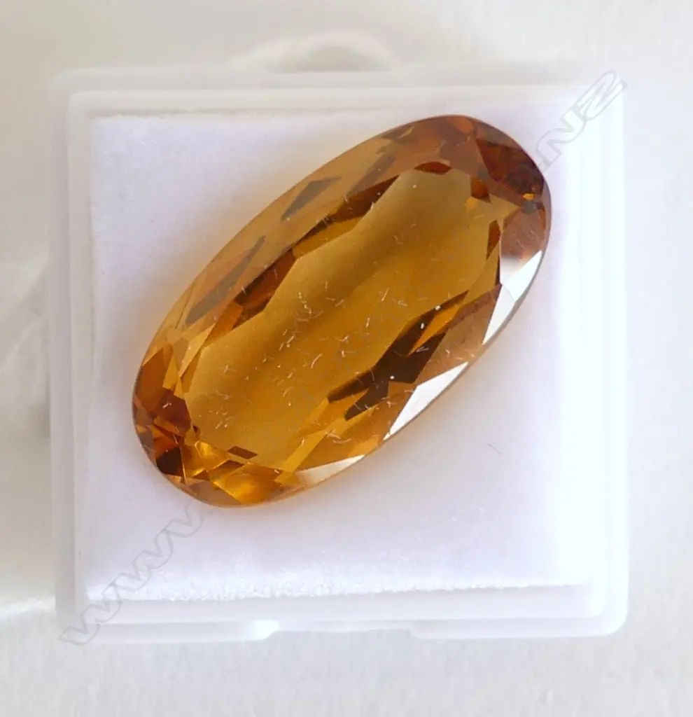 14.29CT CITRINE, DEEP OVAL MIXED CUT 23x12x8mm Image 1++