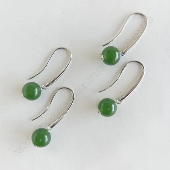 SKAGEN GREEN GEM SET DROP EARRINGS, NEW
