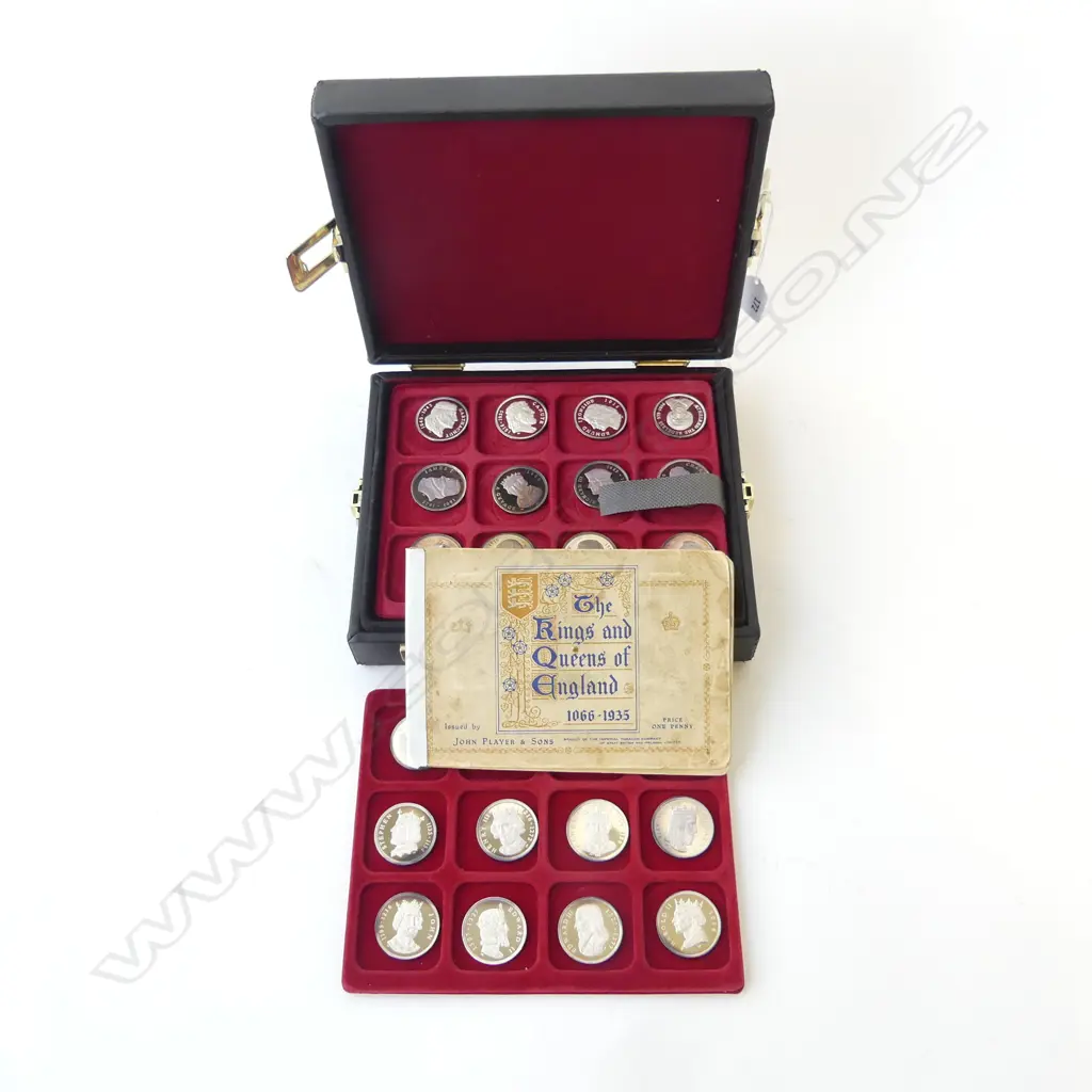 50 SILVER  (1KG silver)MEDALLION SET KING'S & QUEENS OF ENGLAND for over 1000yrs + album KIngs & Queens Image 1++