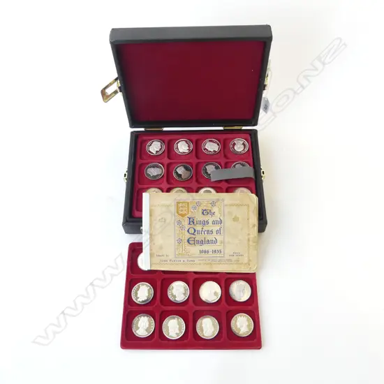 50 SILVER  (1KG silver)MEDALLION SET KING'S & QUEENS OF ENGLAND for over 1000yrs + album KIngs & Queens