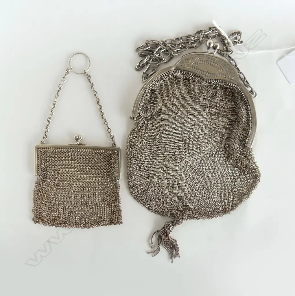 2 900/925 SILVER MESH PURSES 197gms Image 1++
