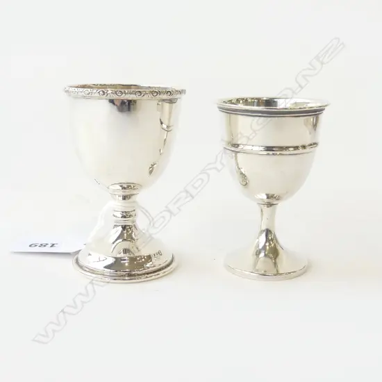 2 STG SILVER EGGCUPS, H.70mm, 53gms