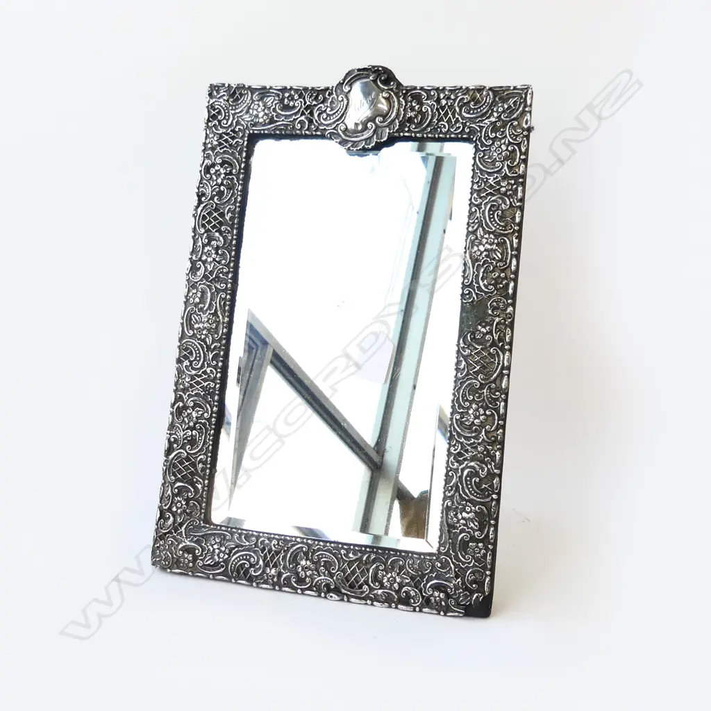  ORNATE STG SILVER FRAMED MIRROR [SOME FAULTS] 250X390MM Image 1++