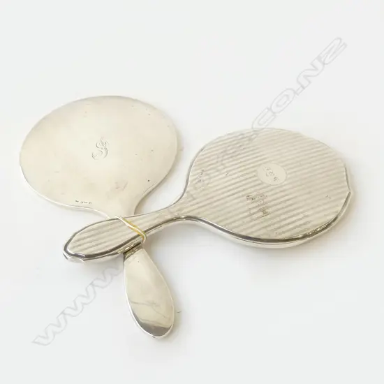 2 OLD SILVER BACK HAND MIRRORS