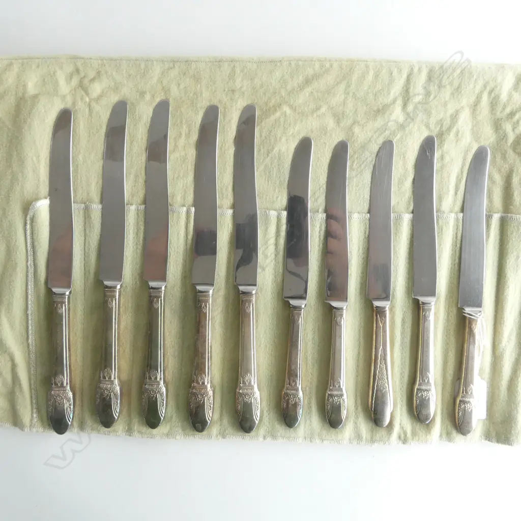 SET 5 S/PLATE TABLE KNIVES + 5 MATCHING ENTREE KNIVES Image 1++