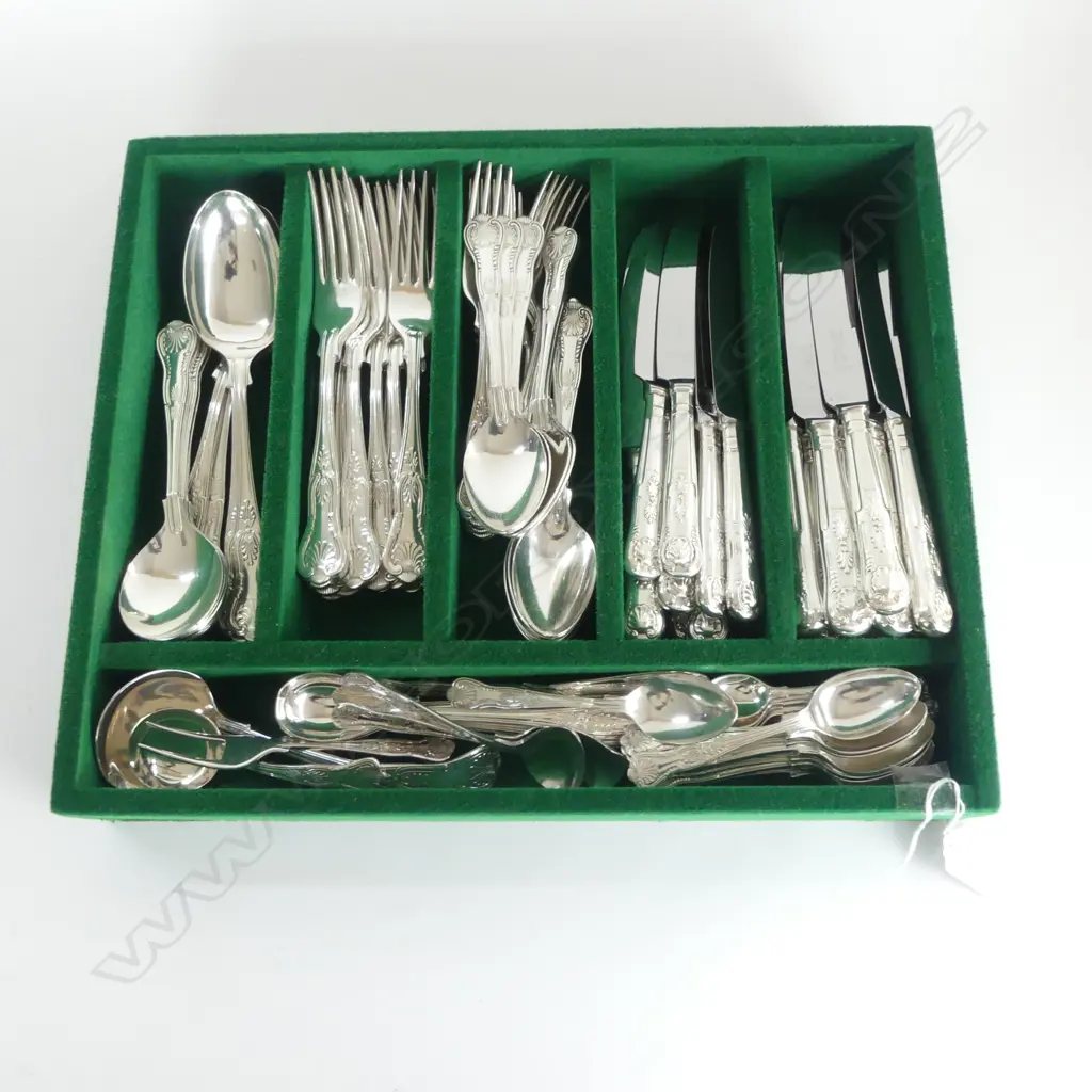 SILVER PLATED KINGS PAT CUTLERY SET Image 1++