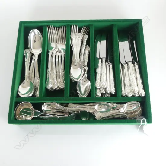 SILVER PLATED KINGS PAT CUTLERY SET