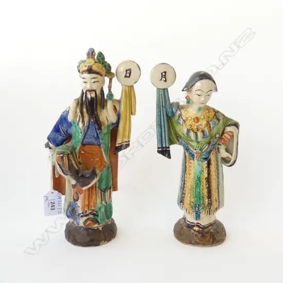 PR CHINESE CERAMIC FIGURES H.245mm REPAIRS