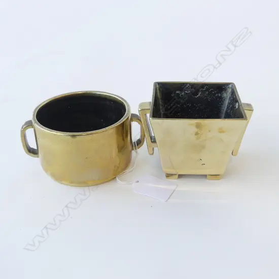 2 CHINESE BRONZE INCENSE BURNERS, XUANDE MARKS H.65mm