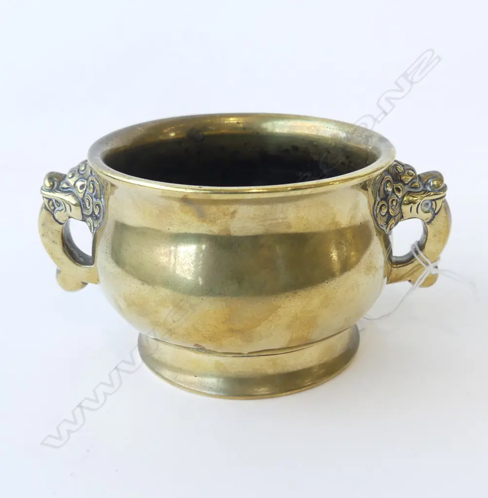 CHINESE BRONZE INCENSE BURNER, XUANDE MARK 105mm dia Image 1++