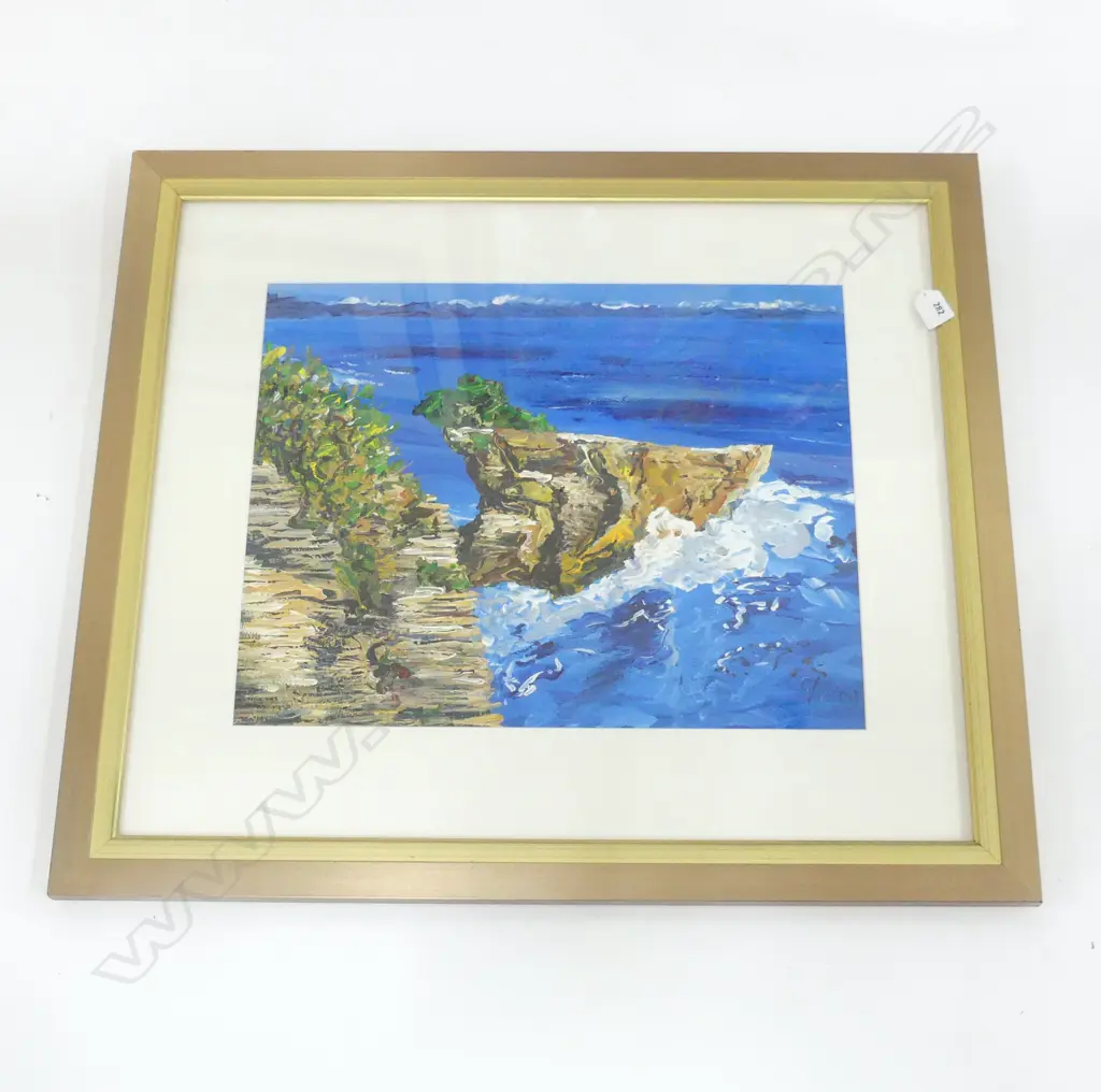 CV artist unknown 'PUNAKAIKI - BACK TO MOTHER EARTH acrylic initialled & dated '04 390 x 490mm Image 1++
