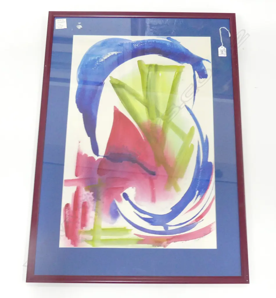 CHRISTINE FROST WATERCOLOUR ABSTRACT 'ALIVE & SWINGING' signed. Entitled verso 650 x 430mm. Image 1++