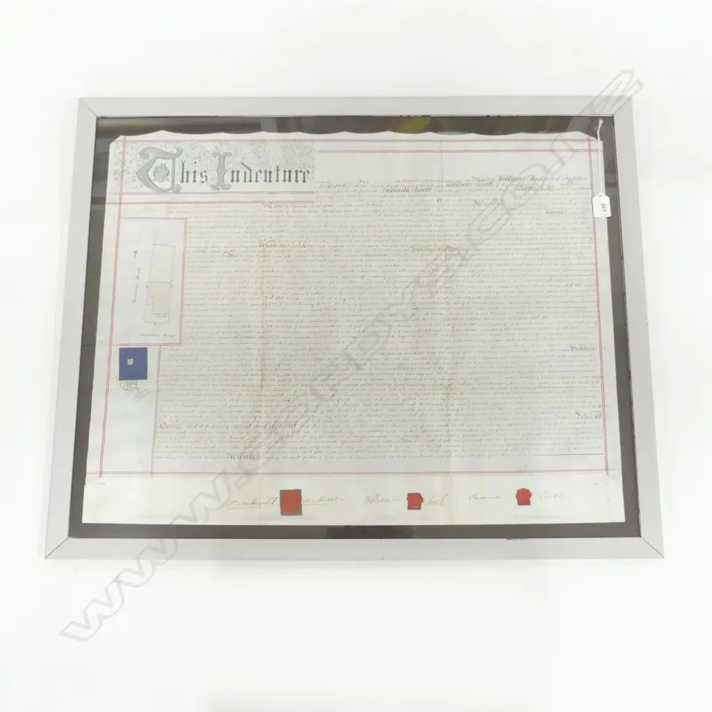 FRAMED INDENTURE DATED 1869 760X600mm Image 1++