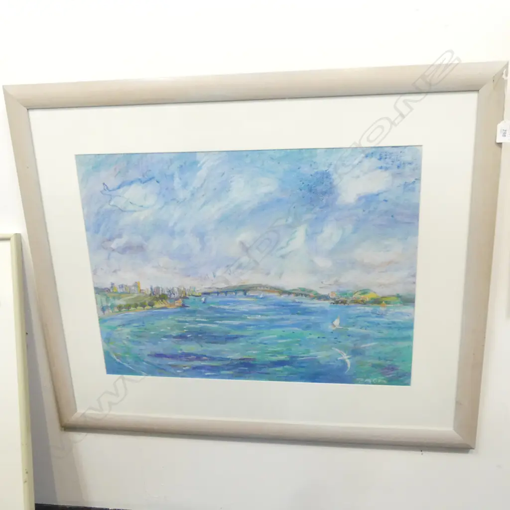 PENNY OTTO, AUCKLAND HARBOUR SCENE, PASTEL 465x630mm Image 1++