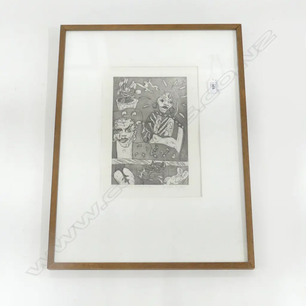 BERNADETTE HUDSON ETCHING 'DOMESTIC CONTRADICTIONS' 3/30 signed 1986 245 x 160mm Image 1++