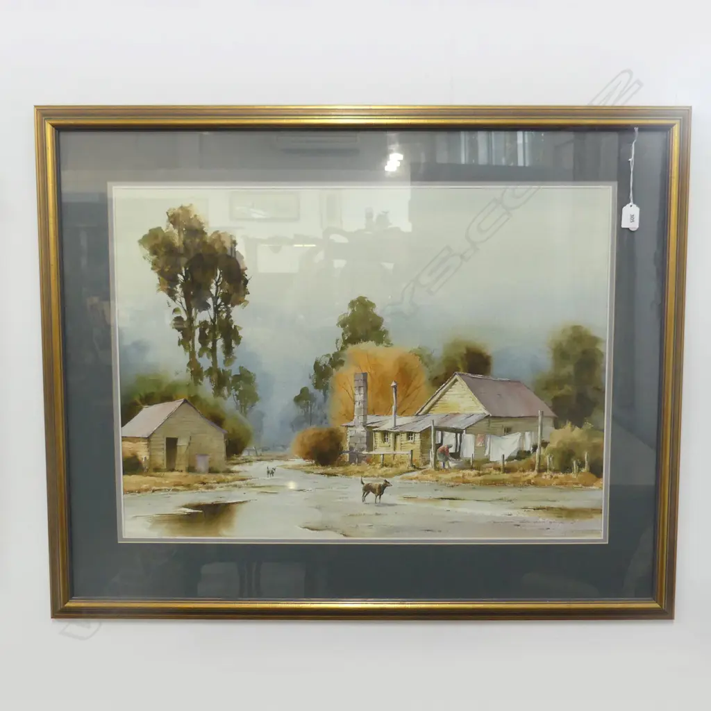 GARRICK TREMAIN 'WASHDAY, KARANGARUA STH WESTLAND' WC '94 535x740mm Image 1++
