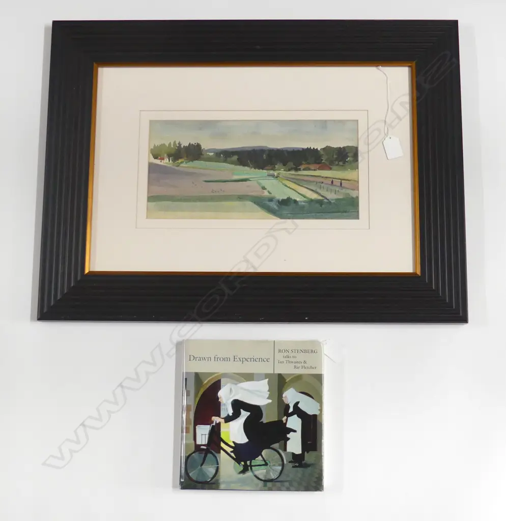 RON STENBERG LANDSCAPE W/C ADELSO SWEDEN 155x320mm + ARTIST SIGNED BOOK 'DRAWN FROM EXPERIENCE' Image 1++