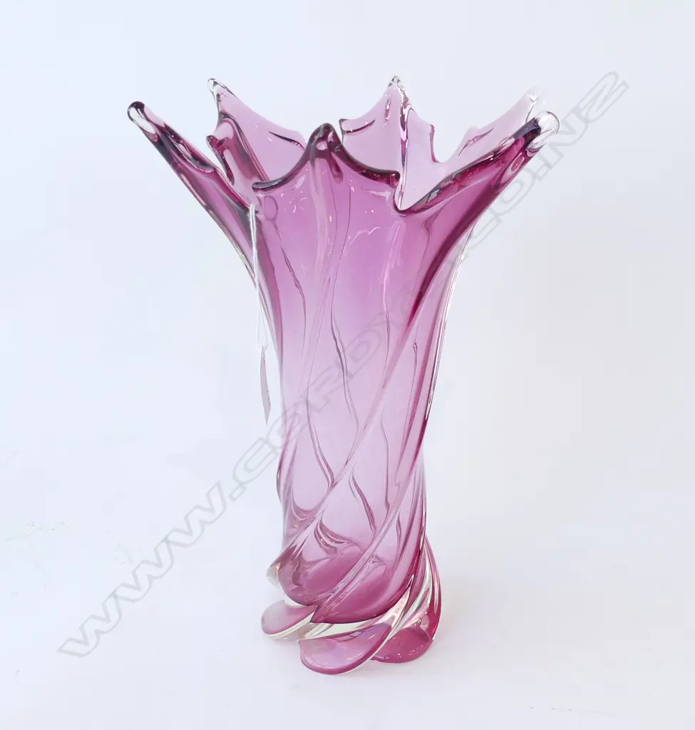 PINK ART GLASS VASE H.300mm Image 1++