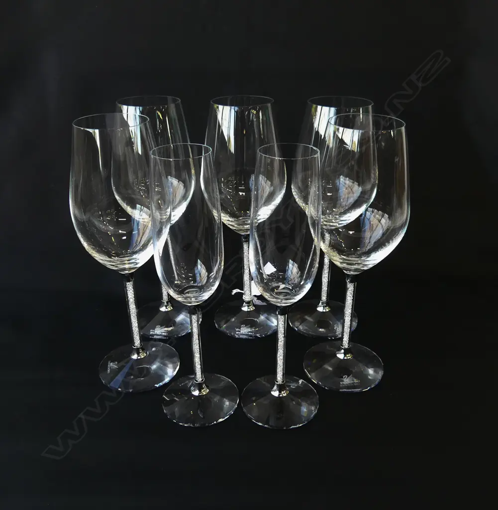 7 SWAROVSKI GLASSES; 5 WINE H.240mm, 2 FLUTES Image 1++