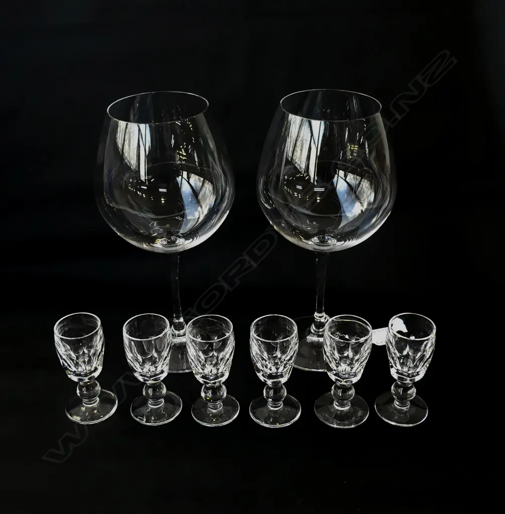 2 ROBERT MONDAVI FOR WATERFORD LG WINE GLASSES H.230mm + 6 S PORT GLASSES H.85mm Image 1++