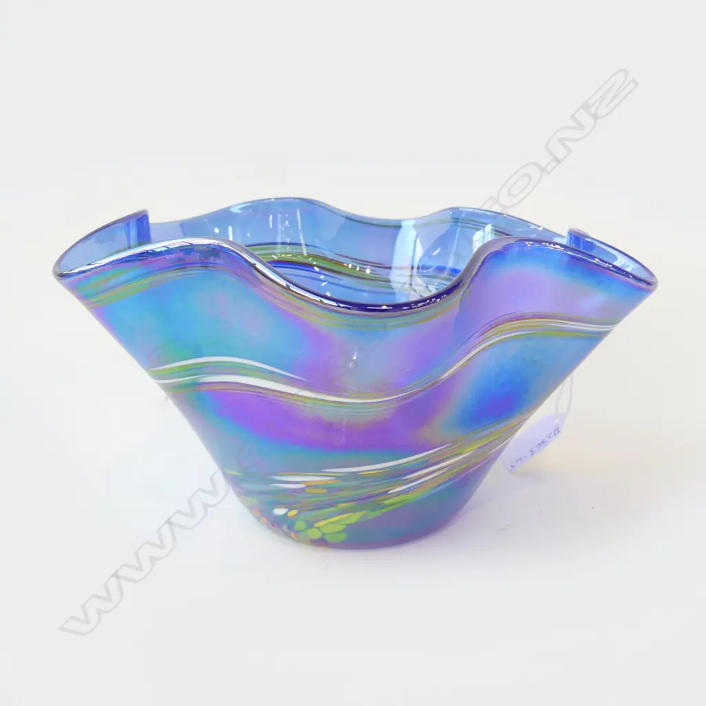 AMERICAN ‘GLASS EYE’ ART GLASS BOWL W225xH110mm Image 1++