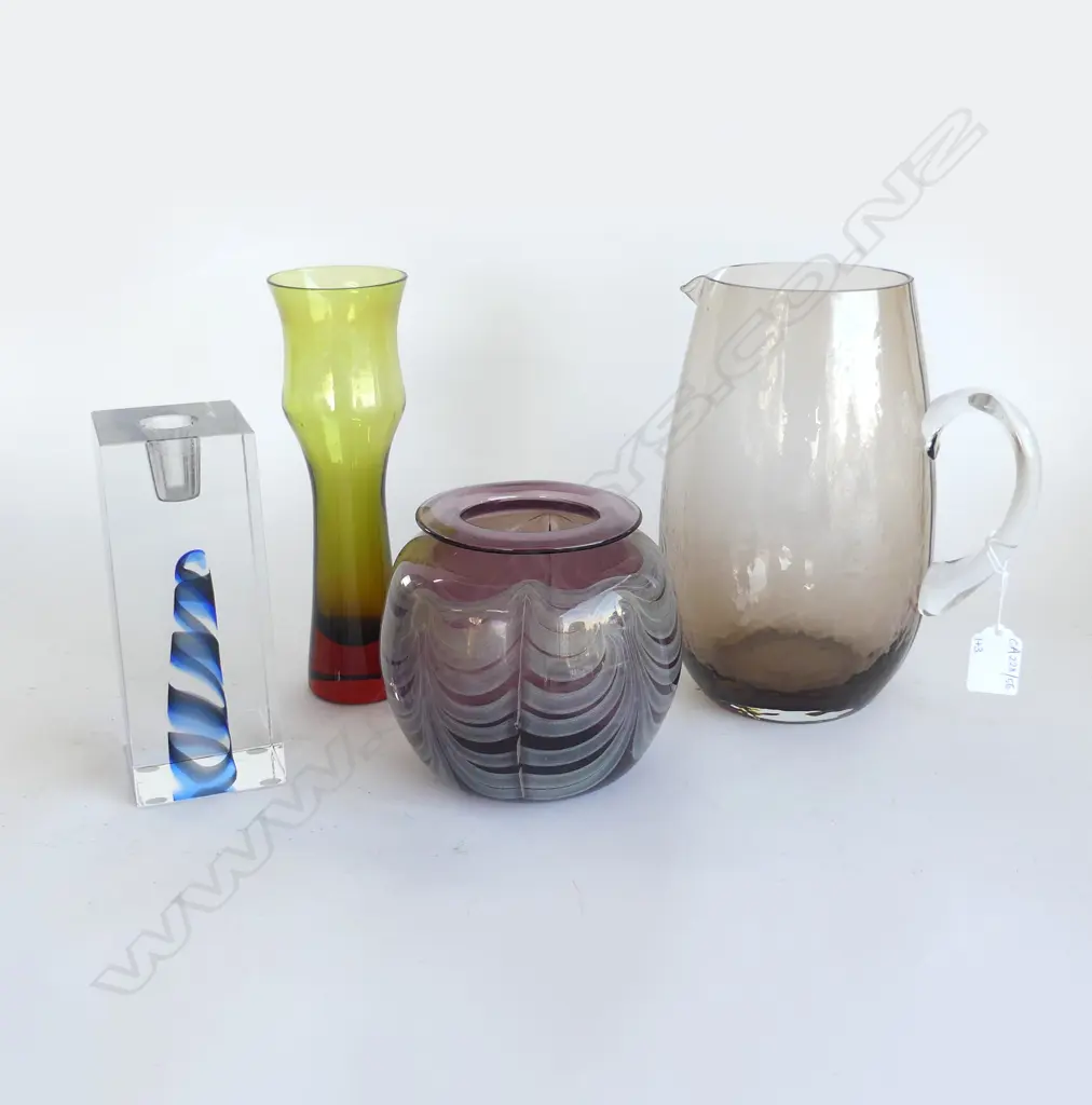 3 PCES ART GLASS H.215mm + BROSTE JUG H.215mm Image 1++
