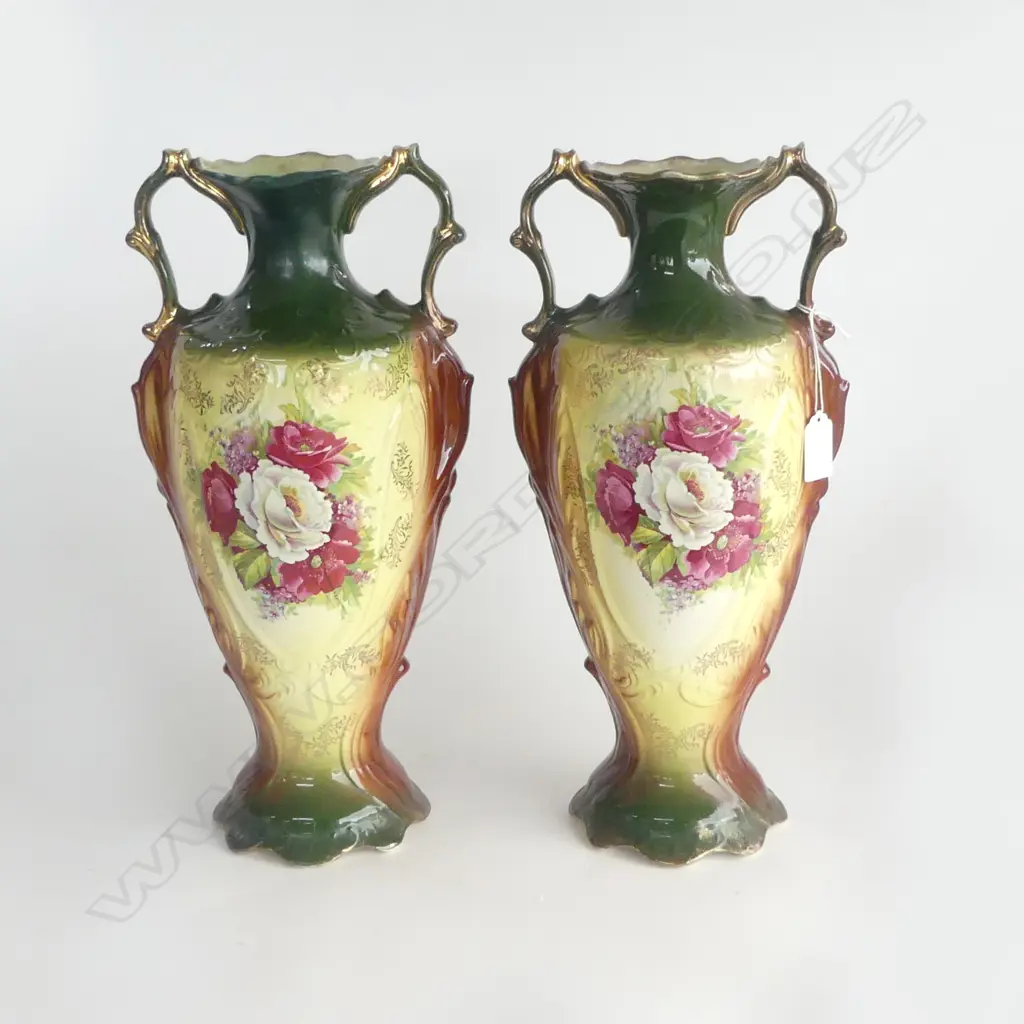 PR VICTORIAN VASES H.385mm RIM REPAIRED Image 1++