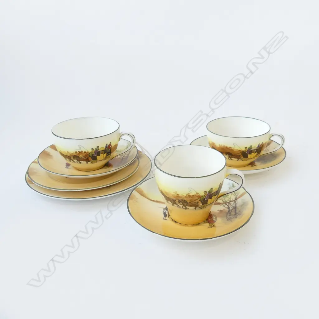 8 ASST. ROYAL DOULTON COACHING DAYS CUPS, SAUCERS & SIDE PLATES Image 1++