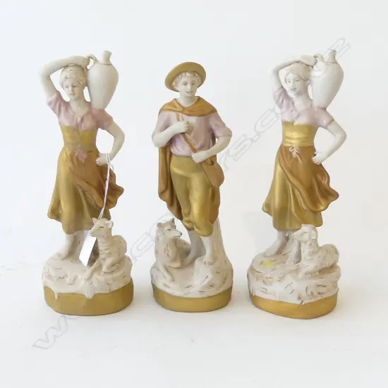 3 ROYAL DUX FIGURINES H.240mm