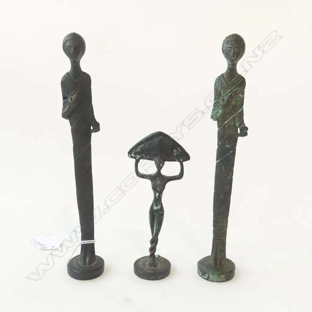 3 ANTIQUE BRONZE FIGURES H120-190MM Image 1++