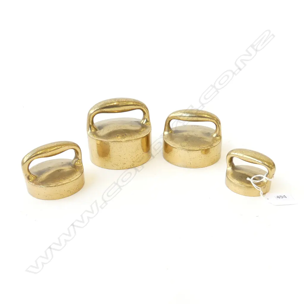4 BRASS WEIGHTS; 1,2,4 & 7 lbs Image 1++