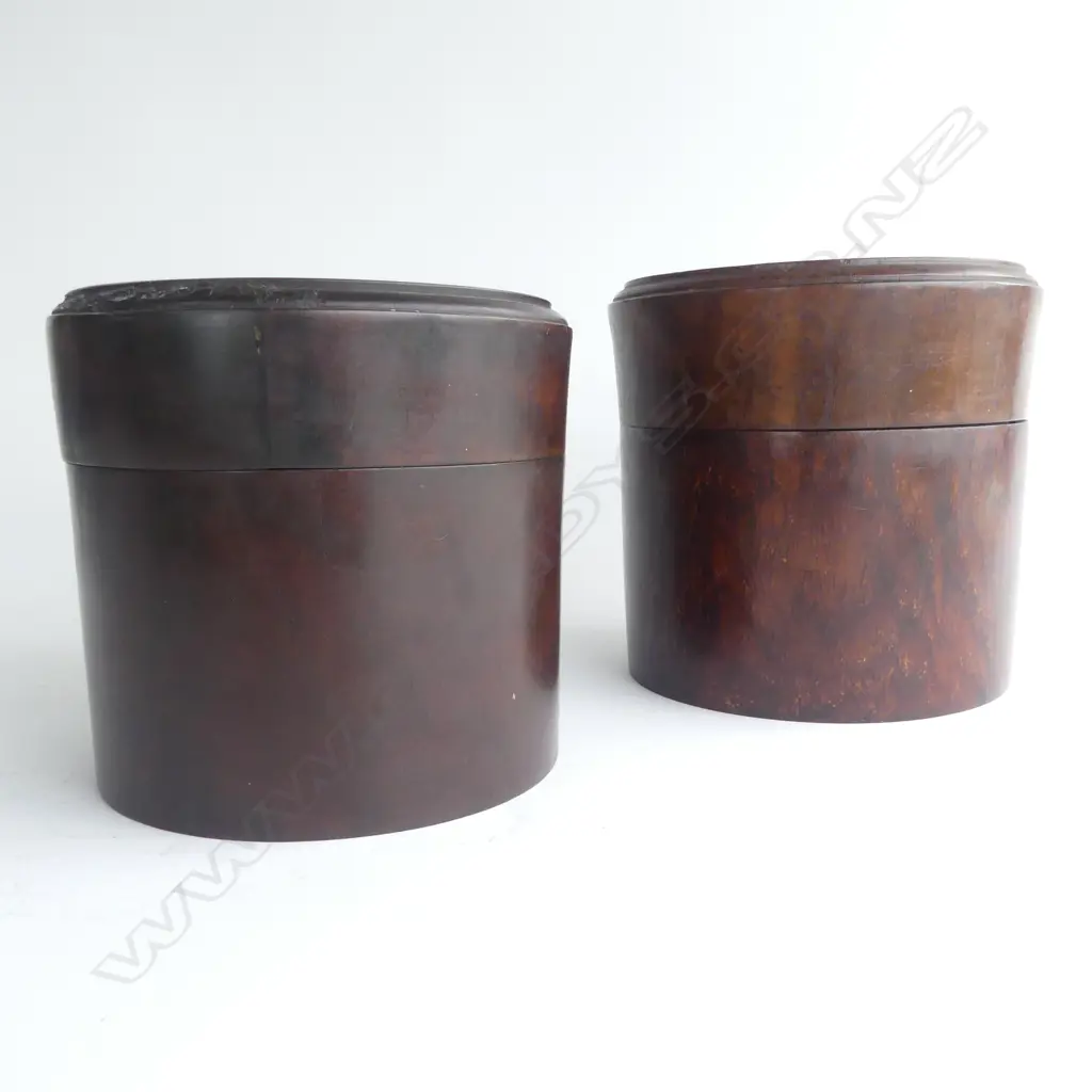 PAIR CHINESE WOOD LIDDED BOXES (one damaged) Image 1++