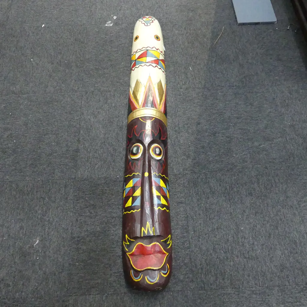 LG CARVED & PAINTED TRIBAL MASK H1050mm Image 1++