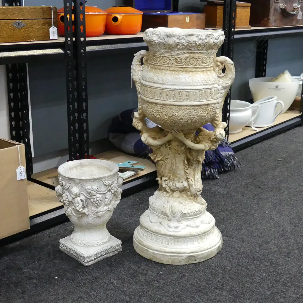 2 CONCRETE GARDEN PLANTERS H260-600mm Image 1++