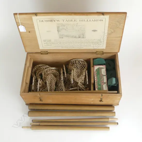 VINTAGE TABLE BOXED BILLIARD GAME L430 H130MM