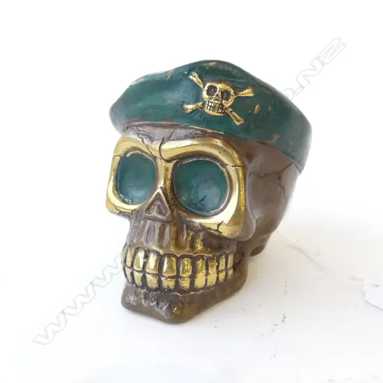 BRONZE ARMY SKULL H.110mm