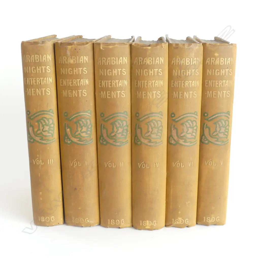 LIMITED ED SET OF 6 BOOKS N78 OF ONLY 100 PRINTED 1898 FST ED THE THOUSAND & 1 NIGHTS H180MM Image 1++