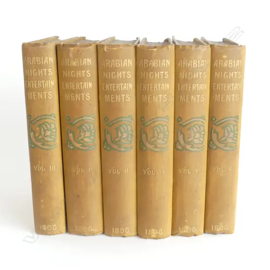 LIMITED ED SET OF 6 BOOKS N78 OF ONLY 100 PRINTED 1898 FST ED THE THOUSAND & 1 NIGHTS H180MM